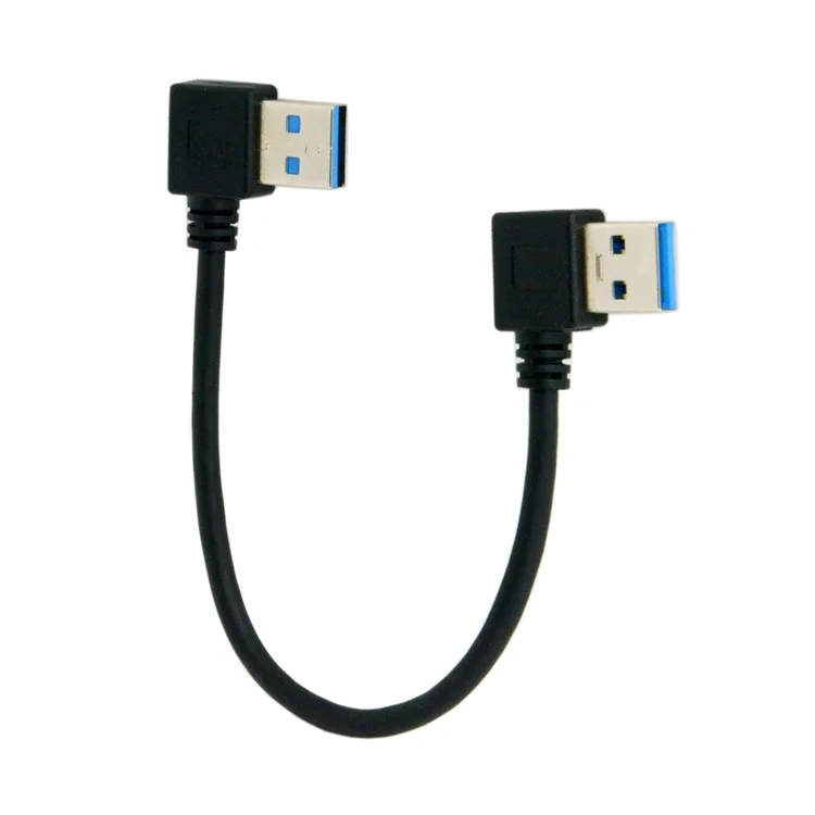 CY U3-182-0.2M USB 3.0 Type A Male 90 Degree Left Angled to Right Angled Extension Cable