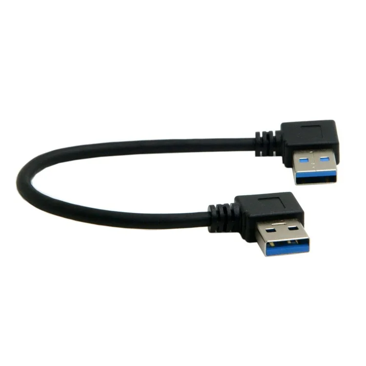 CY U3-182-0.2M USB 3.0 Type A Male 90 Degree Left Angled to Right Angled Extension Cable