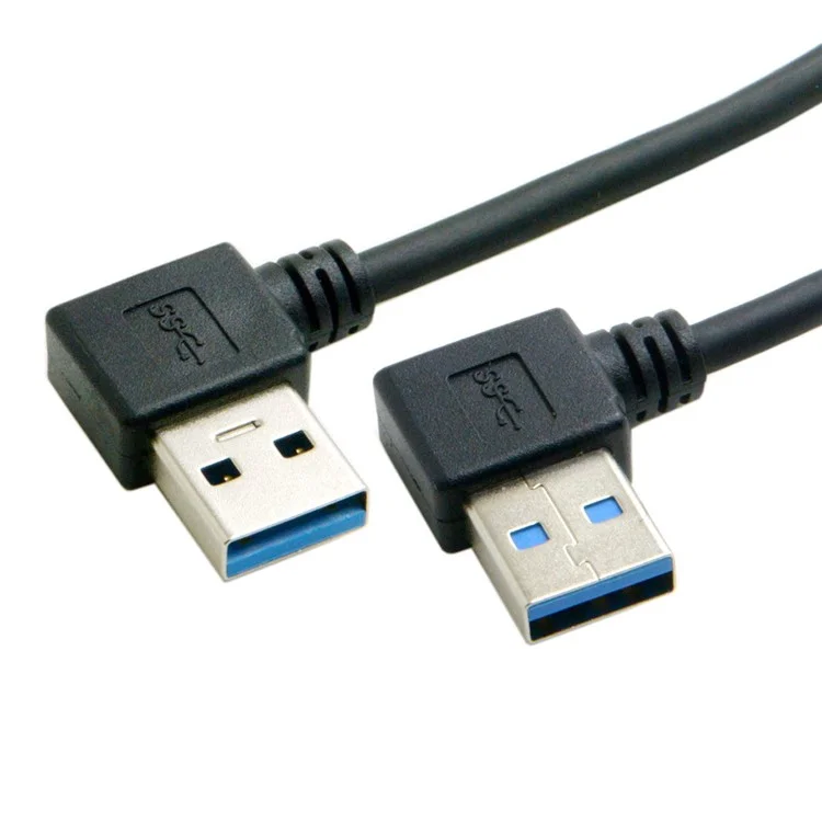 CY U3-182-0.2M USB 3.0 Type A Male 90 Degree Left Angled to Right Angled Extension Cable