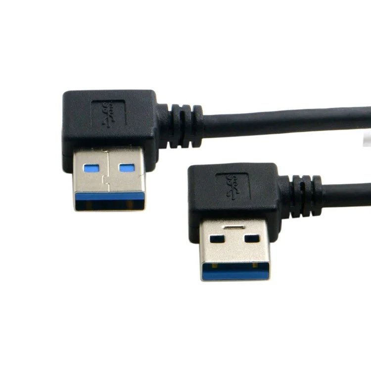 CY U3-182-0.2M USB 3.0 Type A Male 90 Degree Left Angled to Right Angled Extension Cable