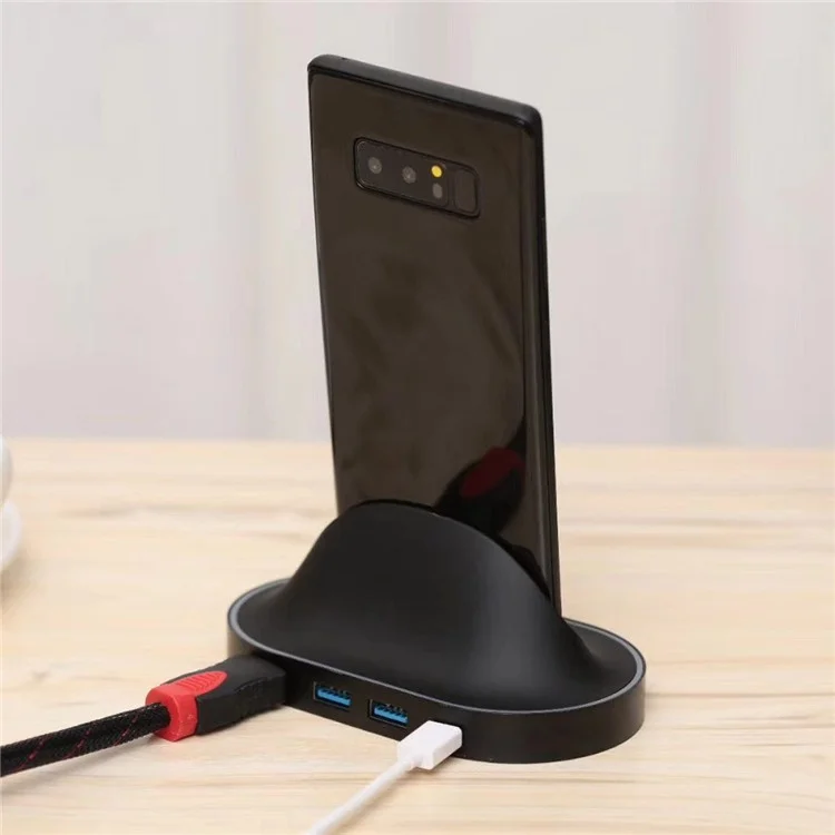 CY UC-077 USB 3.1 Type-C Male Dock Station to HDMI & Two USB 3.0 Hubs & Type-C Female Charging Port Adapter
