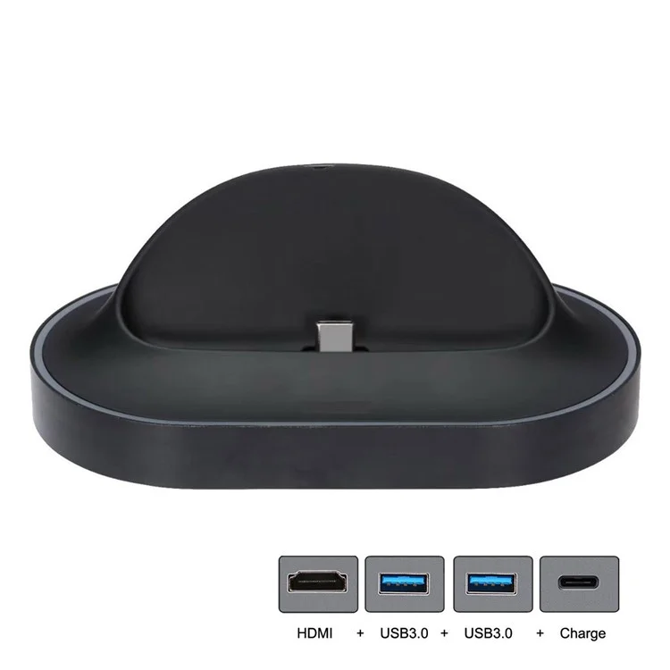 CY UC-077 USB 3.1 Type-C Male Dock Station to HDMI & Two USB 3.0 Hubs & Type-C Female Charging Port Adapter
