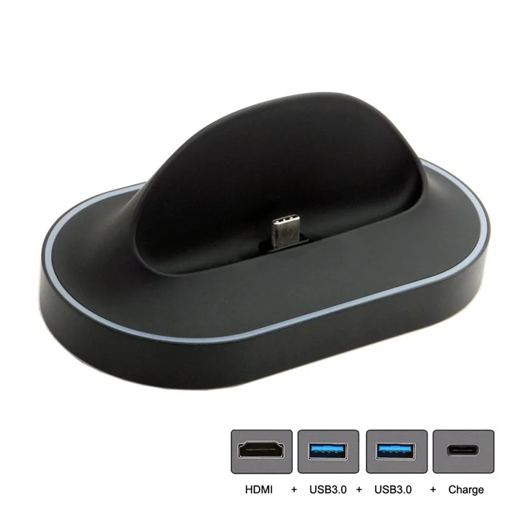 CY UC-077 USB 3.1 Type-C Male Dock Station to HDMI & Two USB 3.0 Hubs & Type-C Female Charging Port Adapter