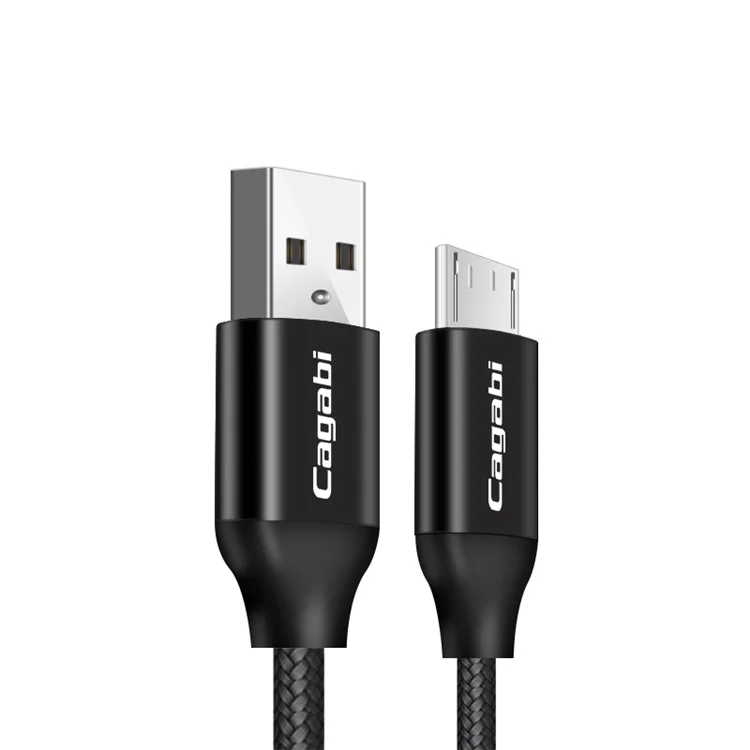 CAGABI N1 2.4A Fast Charge Micro USB Data Charging Cord for Samsung Huawei Xiaomi etc. - Black