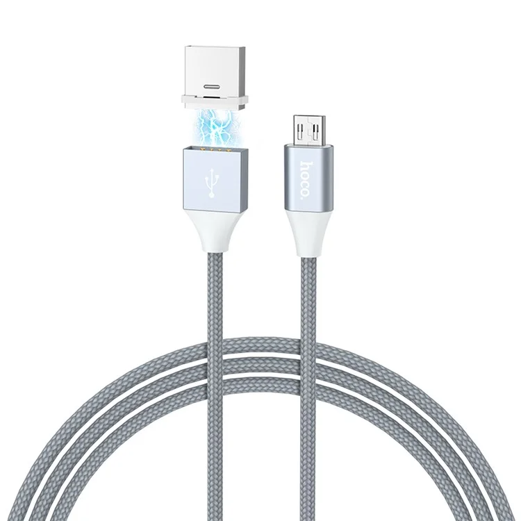 HOCO U40B 1m 2A Magnetic Micro USB Braided Data Sync Charge Cable for Samsung Huawei Etc.