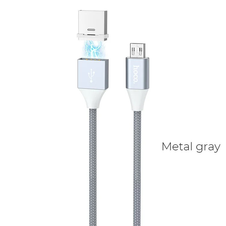 HOCO U40B 1m 2A Magnetic Micro USB Braided Data Sync Charge Cable for Samsung Huawei Etc.