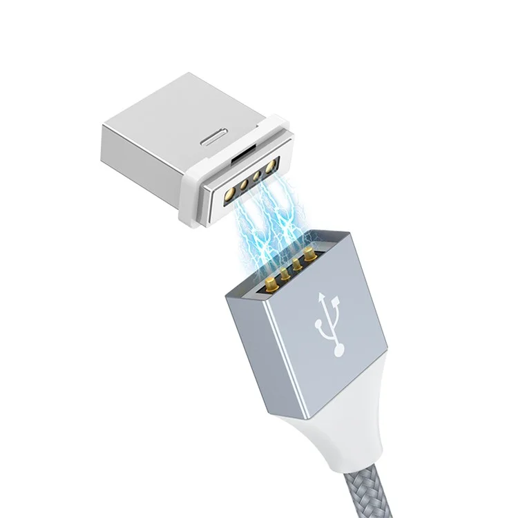 HOCO U40B 1m 2A Magnetic Micro USB Braided Data Sync Charge Cable for Samsung Huawei Etc.