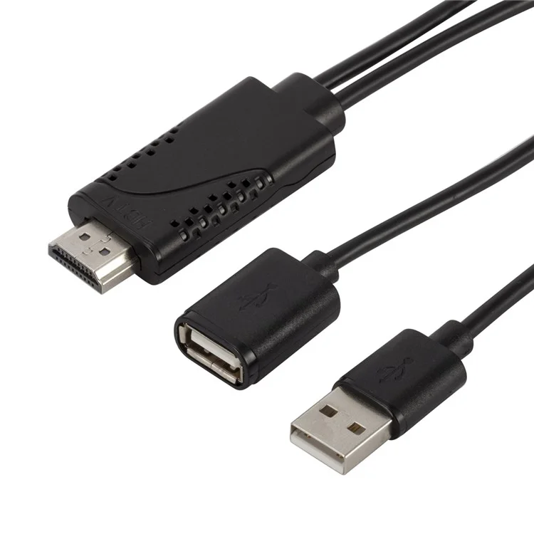 1080P USB Female to HDMI Male HDTV Video Adapter Cable for Android IOS Smartphone and Tablet