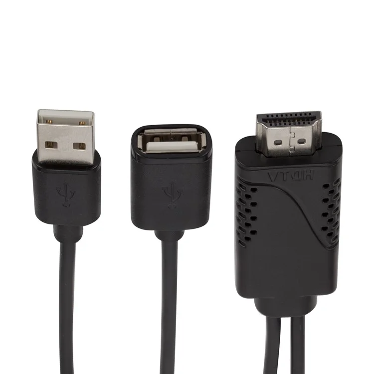1080P USB Female to HDMI Male HDTV Video Adapter Cable for Android IOS Smartphone and Tablet