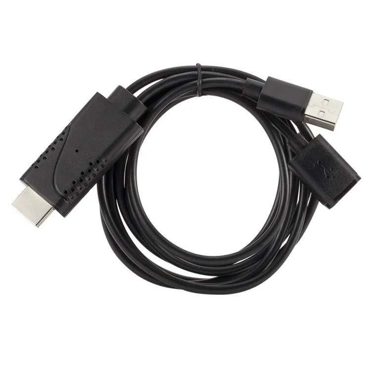 1080P USB Female to HDMI Male HDTV Video Adapter Cable for Android IOS Smartphone and Tablet