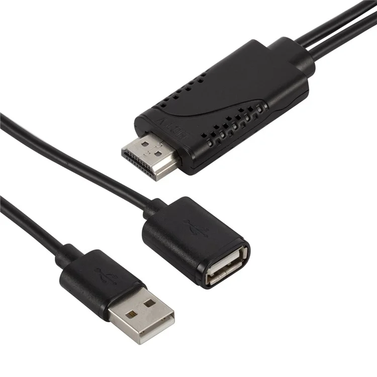 1080P USB Female to HDMI Male HDTV Video Adapter Cable for Android IOS Smartphone and Tablet