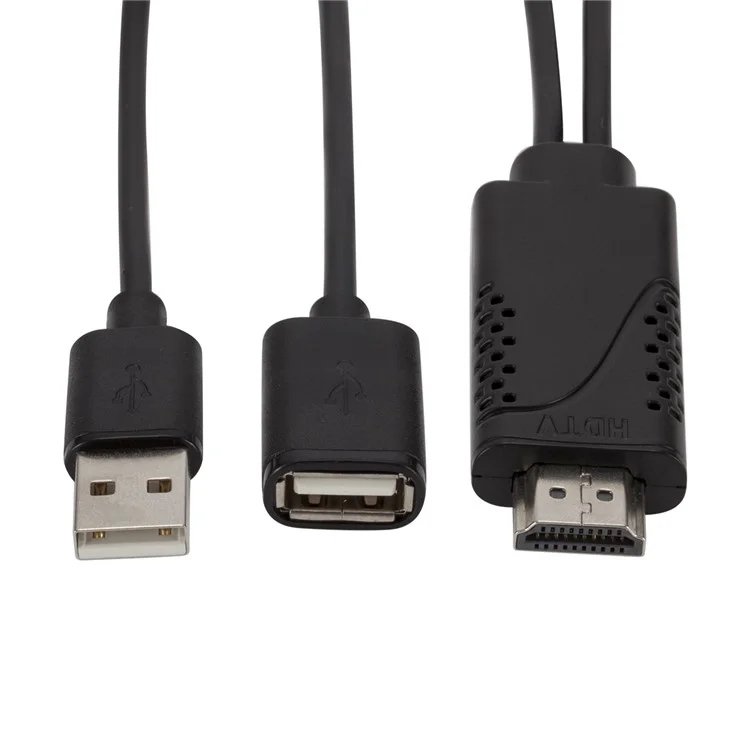 1080P USB Female to HDMI Male HDTV Video Adapter Cable for Android IOS Smartphone and Tablet