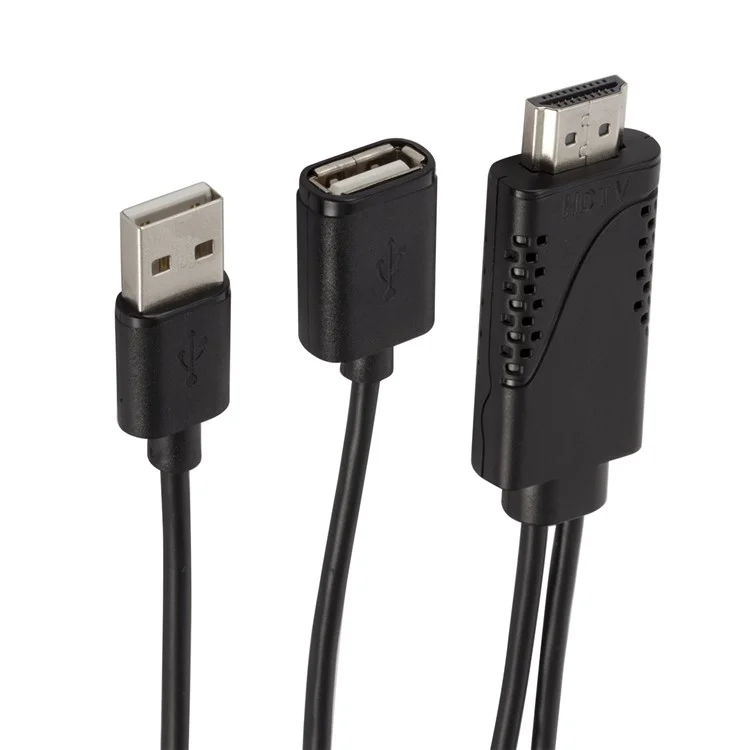 1080P USB Female to HDMI Male HDTV Video Adapter Cable for Android IOS Smartphone and Tablet