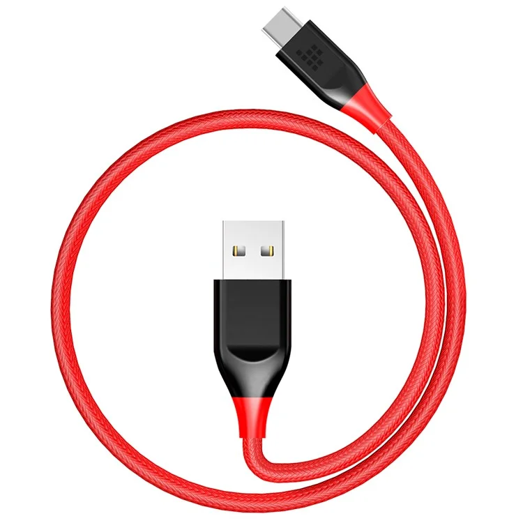 TRONSMART ATC5 USB Type-C Data Cable Charging Cord Double Braided Nylon 1m - Red