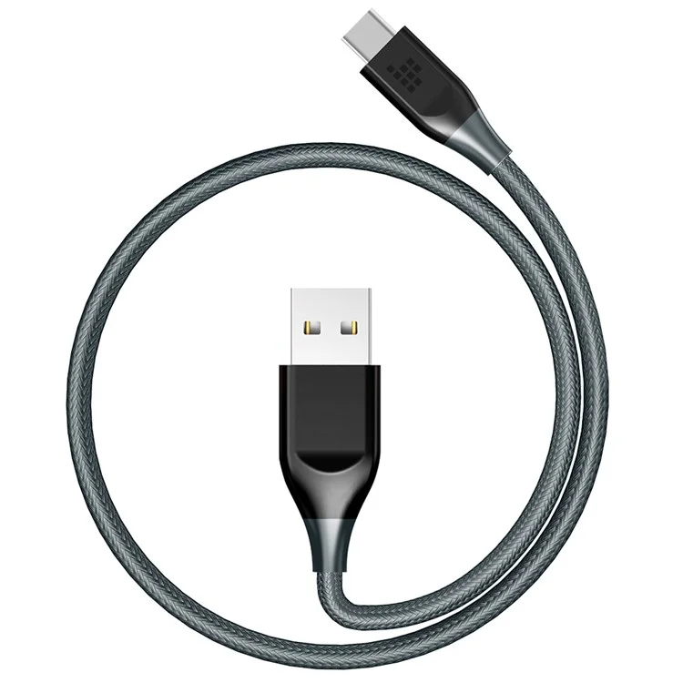 TRONSMART ATC6 Double Braided Nylon USB A to Type-C Charging Data Cable Cord - Grey