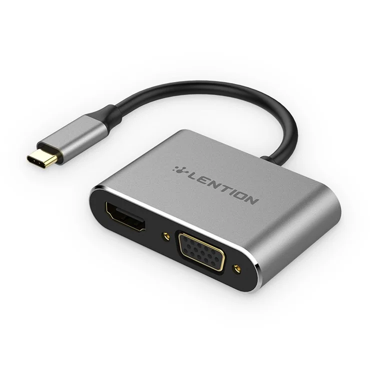 LENTION C51sHV Type-C to 4K HDMI + 1080P VGA 2-in-1 Connector Adapter
