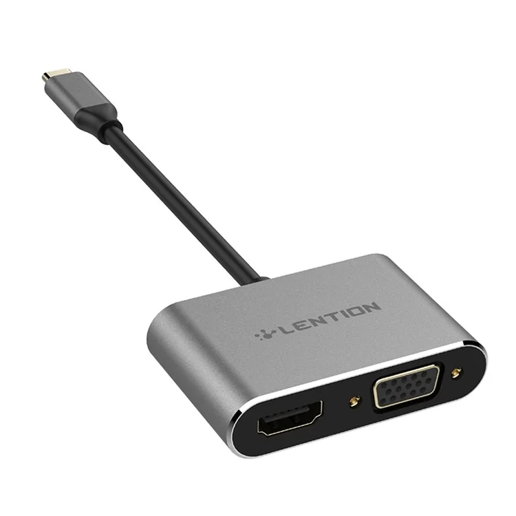 LENTION C51sHV Type-C to 4K HDMI + 1080P VGA 2-in-1 Connector Adapter