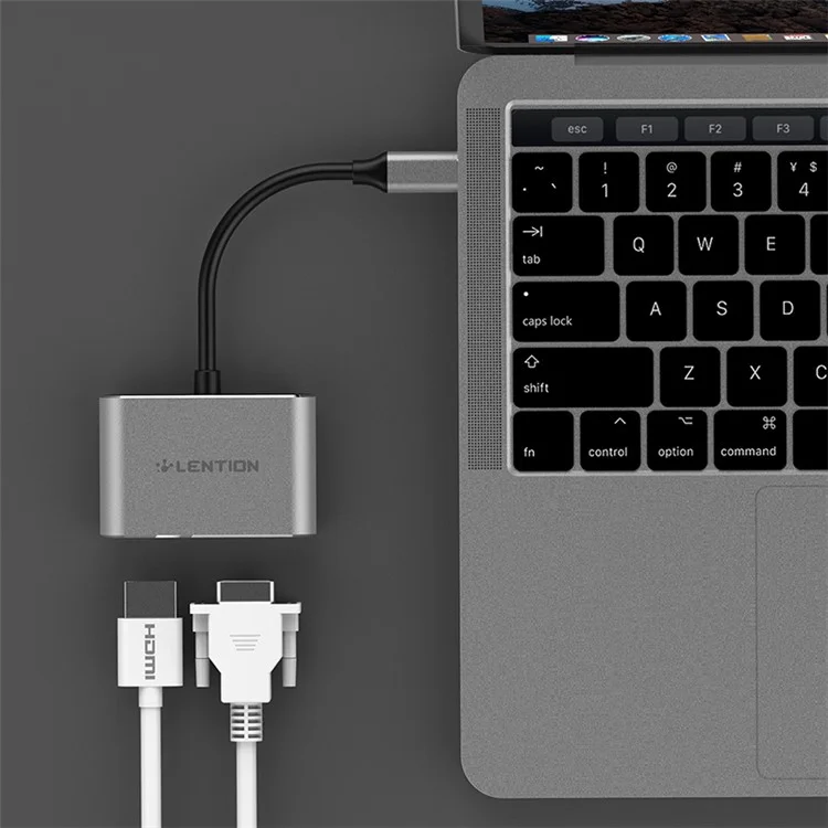 LENTION C51sHV Type-C to 4K HDMI + 1080P VGA 2-in-1 Connector Adapter