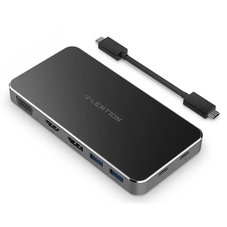 LENTION USB-C Hub HDMI VGA DisplayPort Thunderbolt3 Dock Adapter USB 3.0 Charging Cable Multi-port Adapter for MacBook