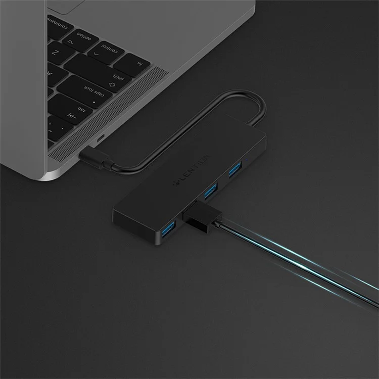 LENTION C12 Type-C to 4-Port USB 3.0 Converter Adapter