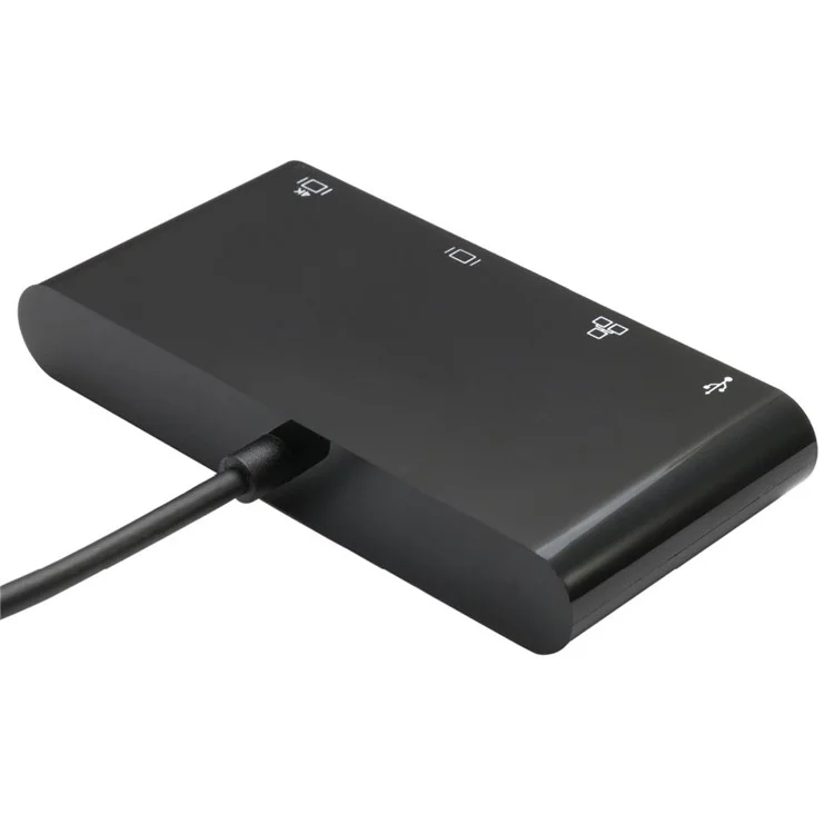 CY UC-078-WH Type-C to HDMI + VGA + RJ45 + USB3.0 Hub - Black