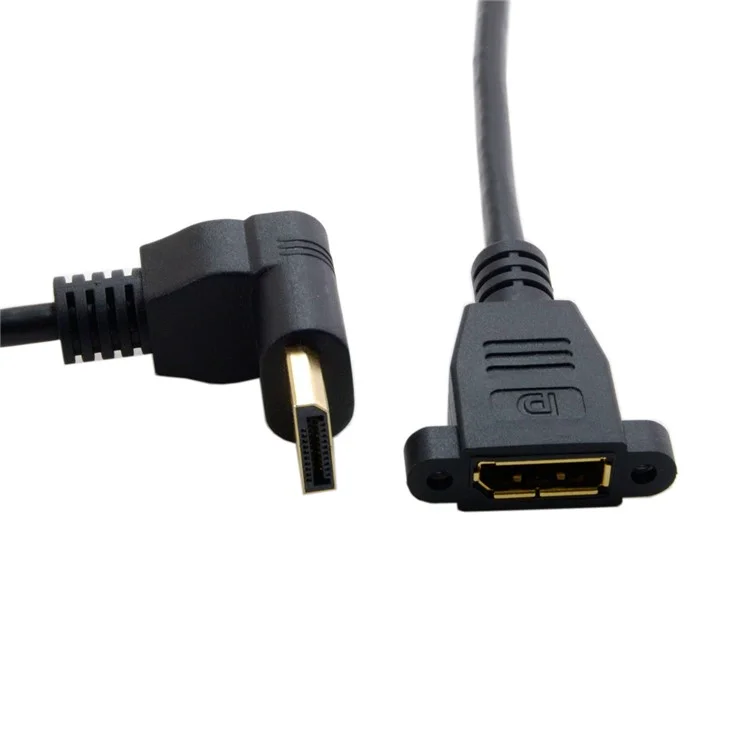 0.3M cy DP-015-DN Displayport Macho a Mujer Cable de Extensión Angulada de 90 Grados