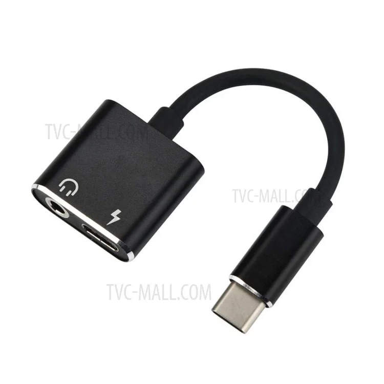 Type-C Male to Type-C Female + 3.5mm Female Cable Adapter