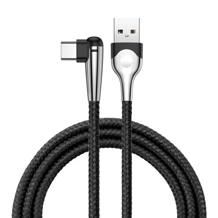 BASEUS 2M MVP Elbow 2A Fast Charging Right Angle 90-Degree Type-C Data Cable - Black