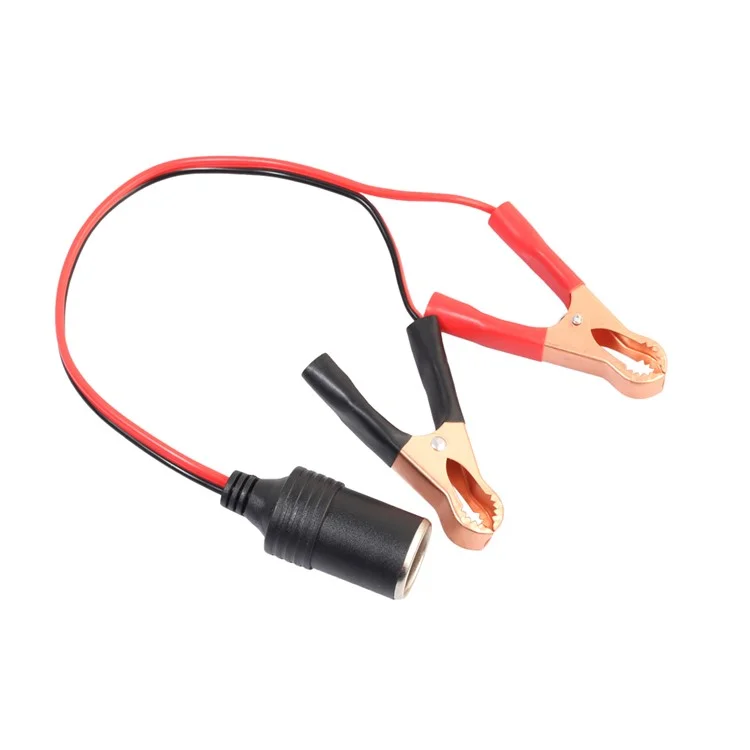 Car Battery Cable Clamp Alligator Cigarette Lighter Power Socket Clip Cable
