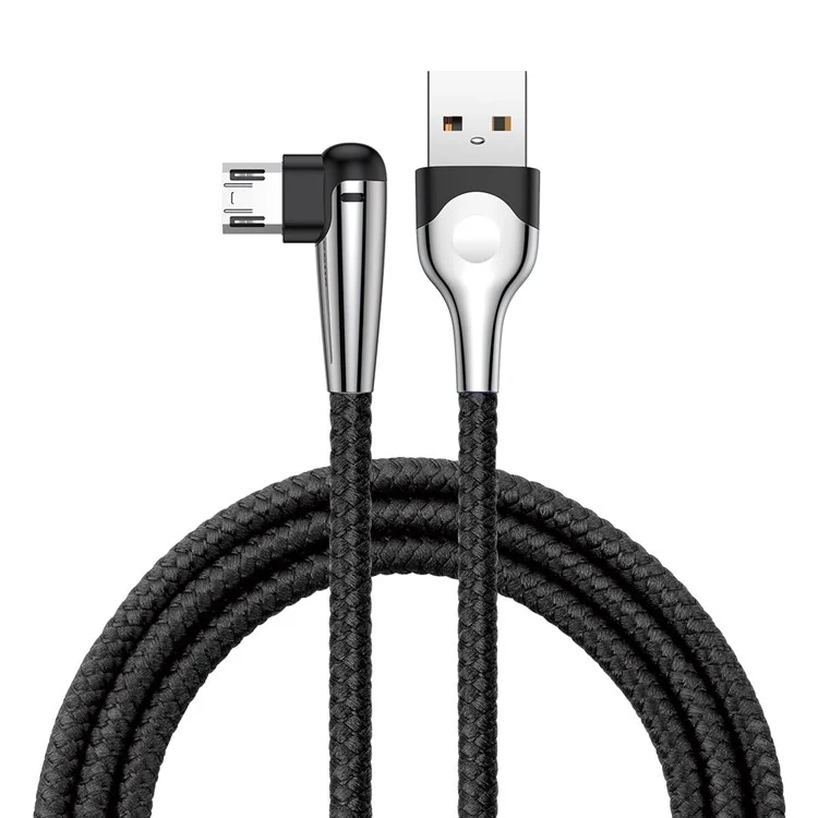 BASEUS MVP Elbow 2M 1.5A Reversible Micro USB Data Sync Charge Cable for Samsung Sony Huawei etc. - Black