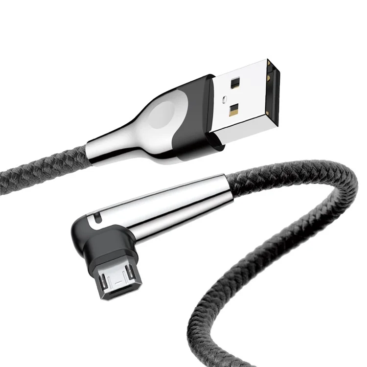BASEUS MVP Elbow 2M 1.5A Reversible Micro USB Data Sync Charge Cable for Samsung Sony Huawei etc. - Black