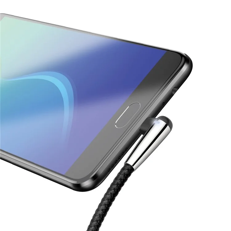 BASEUS MVP Elbow 2M 1.5A Reversible Micro USB Data Sync Charge Cable for Samsung Sony Huawei etc. - Black