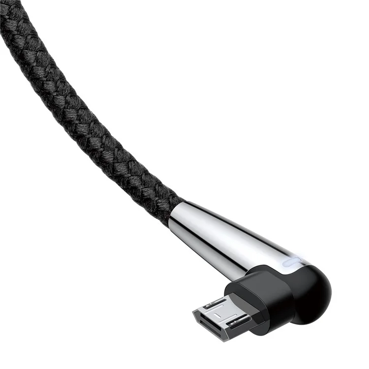 BASEUS MVP Elbow 2M 1.5A Reversible Micro USB Data Sync Charge Cable for Samsung Sony Huawei etc. - Black