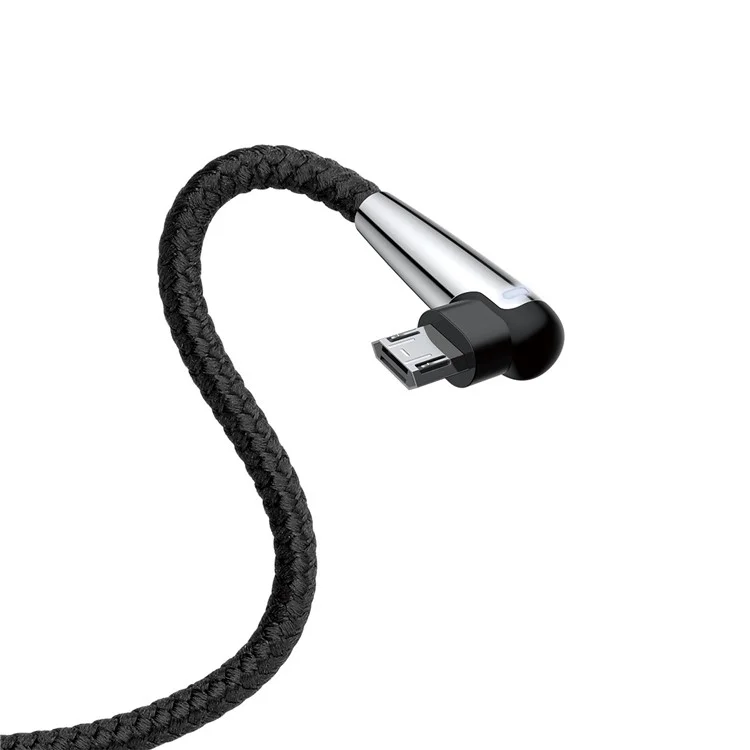 BASEUS MVP Elbow 2M 1.5A Reversible Micro USB Data Sync Charge Cable for Samsung Sony Huawei etc. - Black