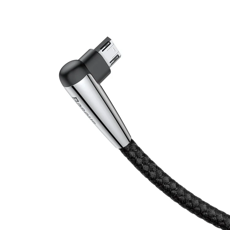 BASEUS MVP Elbow 2M 1.5A Reversible Micro USB Data Sync Charge Cable for Samsung Sony Huawei etc. - Black