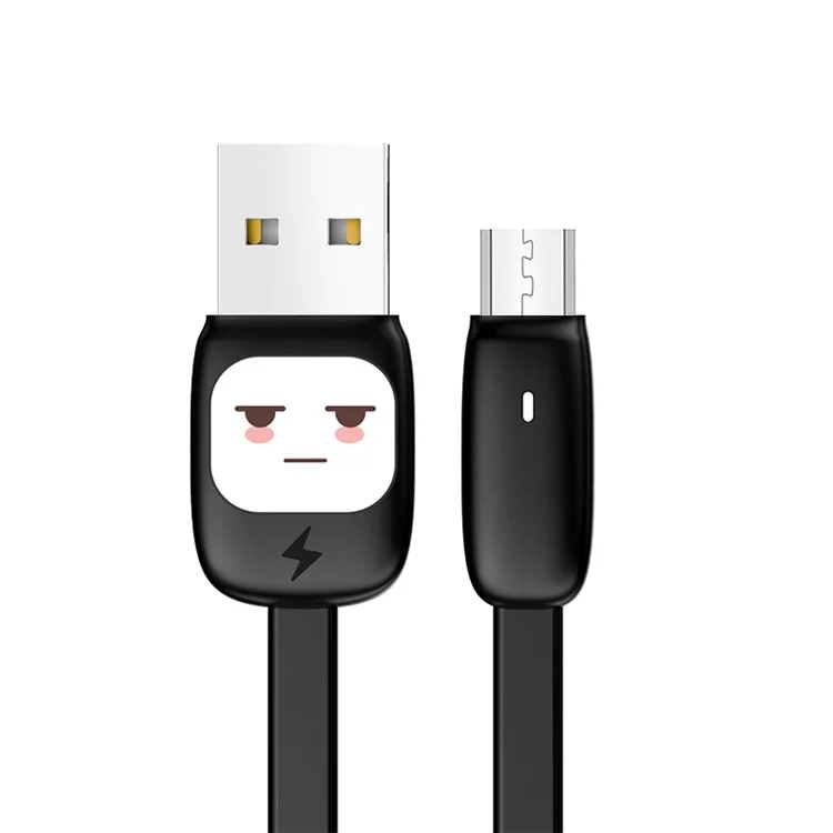 USAMS US-SJ233 1.2m 2A Candy Color Cartoon Micro USB Charging Data Sync Cable - Black