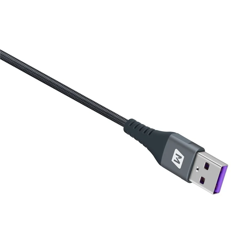 MOMAX 5A Super Carregamento USB-C Para USB-A 1.2m Sincronizar o Cabo de Tecido Resistente de Cobrança de Dados - Cinza