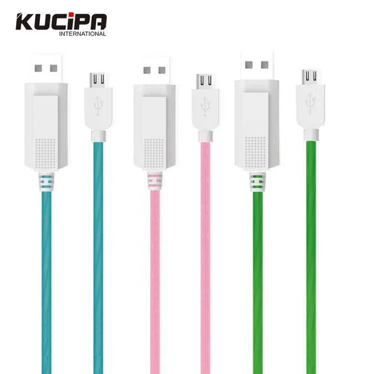 KUCIPA Luminous 1m Micro USB Charging Sync Cable for Samsung HTC LG etc - Pink