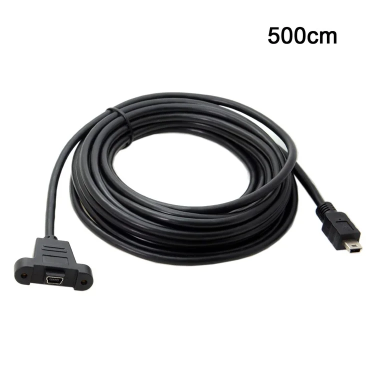 5.0M Panel Mount Type Mini USB 5Pin Male to Female Extension Adapter Kabel mit Schrauben