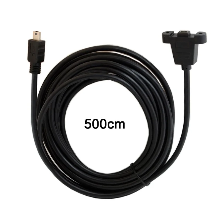5.0M Panel Mount Type Mini USB 5Pin Male to Female Extension Adapter Kabel mit Schrauben