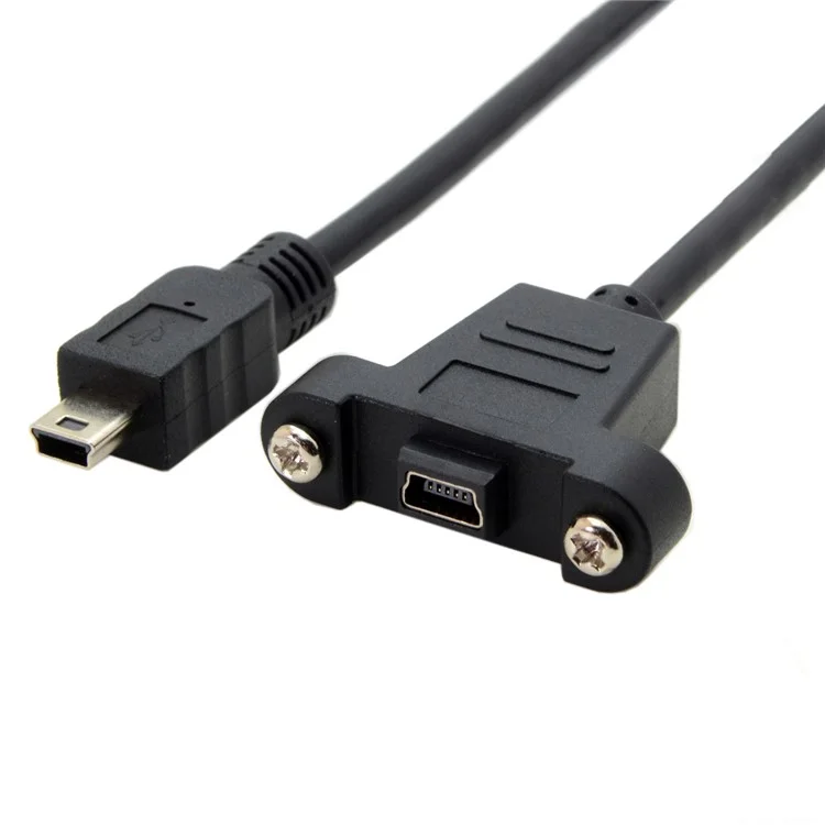 5.0M Panel Mount Type Mini USB 5Pin Male to Female Extension Adapter Kabel mit Schrauben