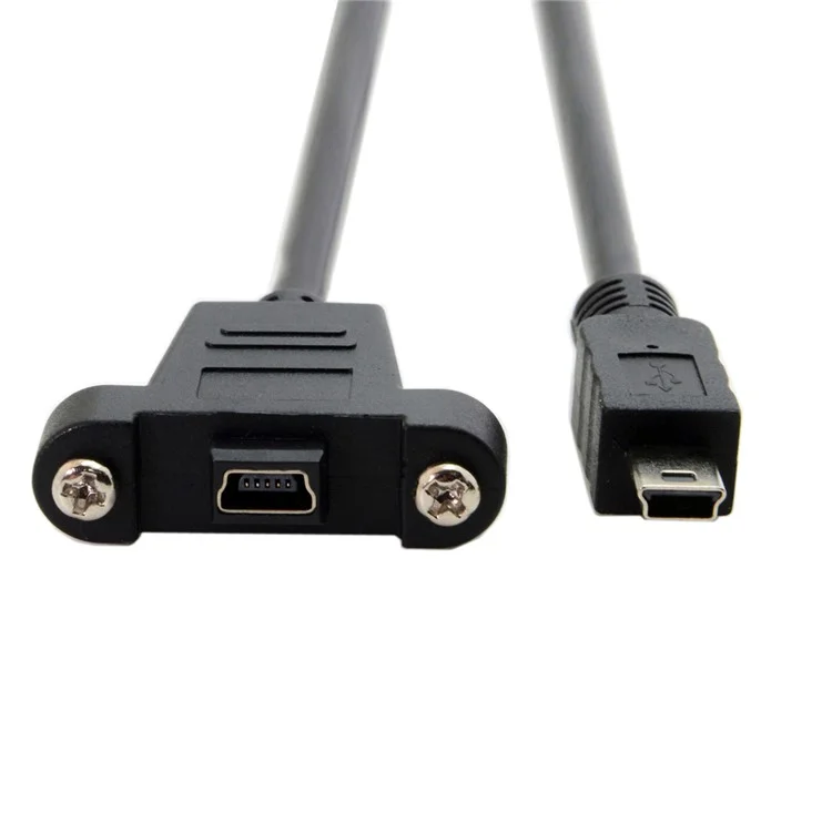 5.0M Panel Mount Type Mini USB 5Pin Male to Female Extension Adapter Kabel mit Schrauben