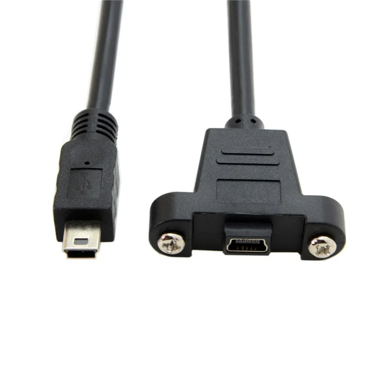 5.0M Panel Mount Type Mini USB 5Pin Male to Female Extension Adapter Kabel mit Schrauben