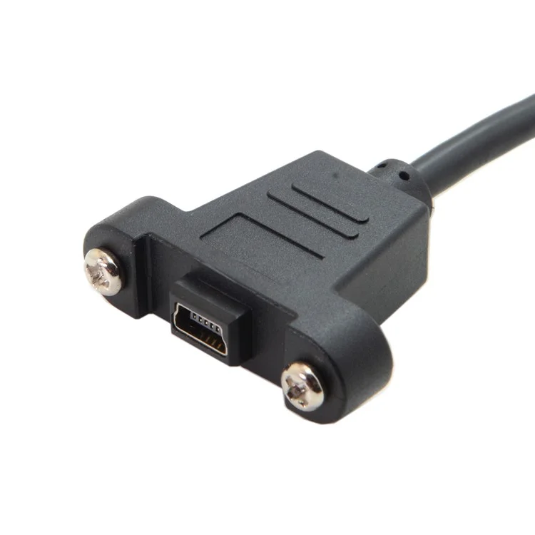 5.0M Panel Mount Type Mini USB 5Pin Male to Female Extension Adapter Kabel mit Schrauben