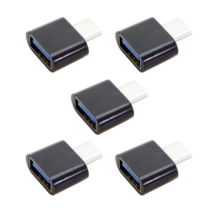 5pcs/set CY UC-086 Type-C USB-C до USB 2,0 480 Мбит/с Otg-адаптер Для Телефона & Планшет & Usb-кабель & Флэш Диск - Черный