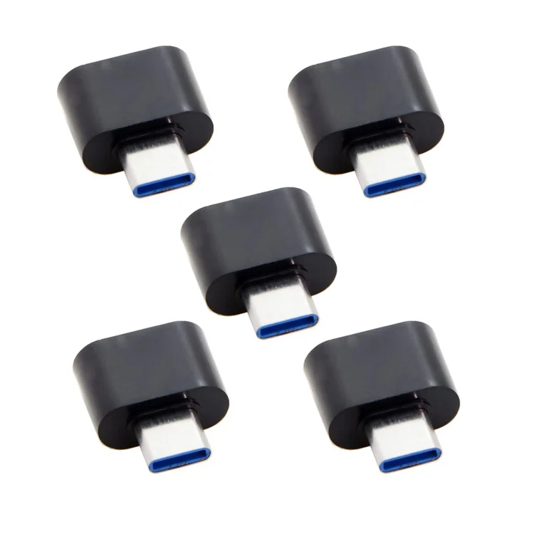 5pcs/set CY UC-086 Type-C USB-C до USB 2,0 480 Мбит/с Otg-адаптер Для Телефона & Планшет & Usb-кабель & Флэш Диск - Черный