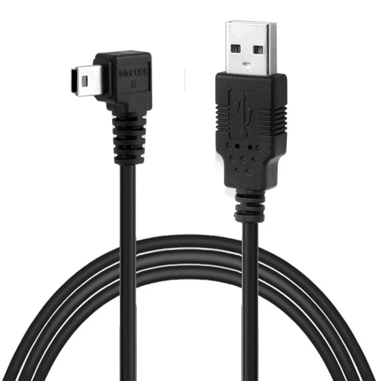 CY U2-057-LE Mini USB B Tipo 5pin Hombro Mal Mas Mas Mas Mastrado 90 Grados a USB 2.0 Cable de Datos Masculino (5m)