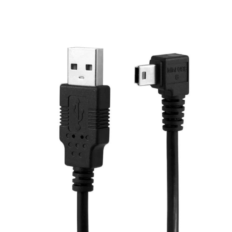 CY U2-057-LE Mini USB B Type 5pin Male Left Angled 90 Degree to USB 2.0 Male Data Cable (5M)