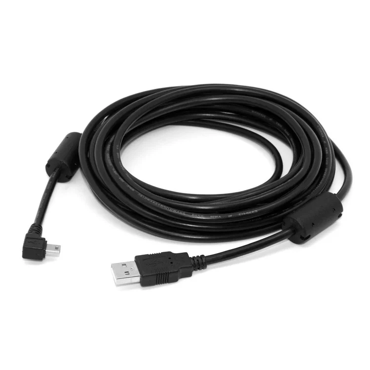 CY U2-057-LE Mini USB B Tipo 5pin Hombro Mal Mas Mas Mas Mastrado 90 Grados a USB 2.0 Cable de Datos Masculino (5m)