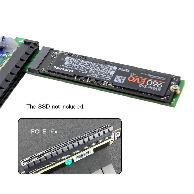 NGFF M-key NVME AHCI SSD to PCI-E 3.0 1x x1 Vertical Adapter for XP941 SM951 PM951 960 EVO SSD